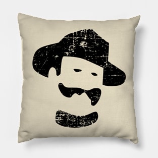 Edoardo Street Art Distressed Black Pillow