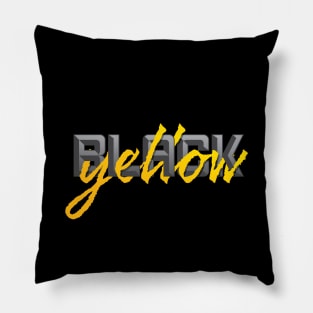 Pittsburgh Black and Yellow Fan Lettering Design Pillow