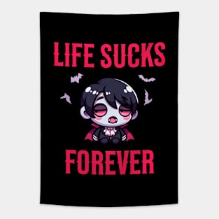 Life Sucks Forever - Goth Vampire Quote Tapestry