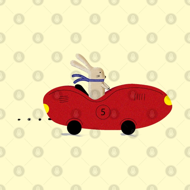 Rabbit and his car by grafart