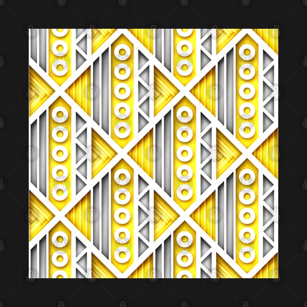3d Geometric Pattern, Square Motifs by lissantee