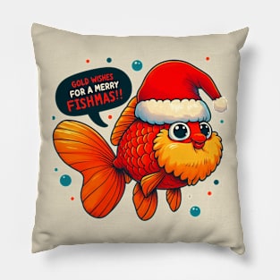 Goldfish Christmas Pillow