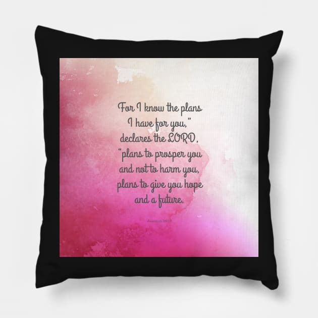 Jeremiah 29:11, Inspiring Bible Quote Pillow by StudioCitrine