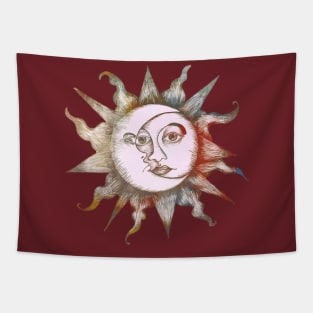 Colorful Sun and Moon Tapestry