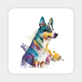 Australian Cattle Dog In Watercolor & Pen Magnet