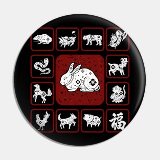 12 Chinese Zodiac Signs - Year of The Rabbit 2023 Pin