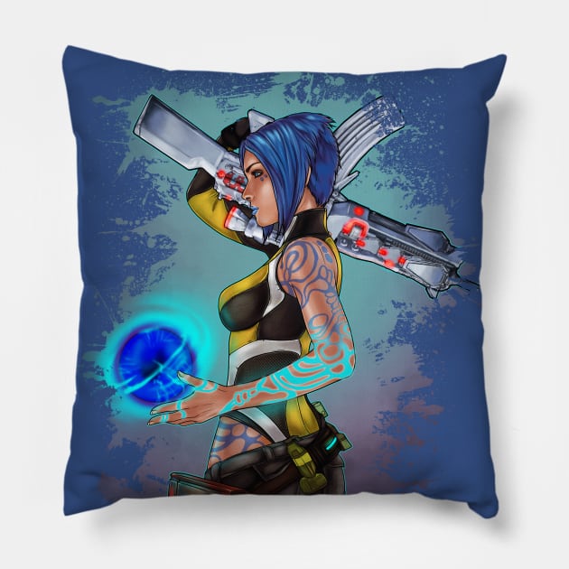 Borderlands 2 Maya the Siren Splatter Tee Pillow by sugarpoultry