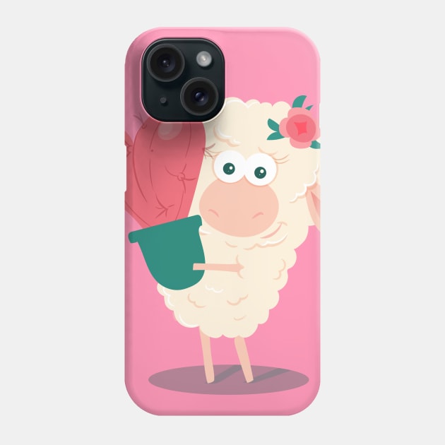 Loving Sheep Design Phone Case by spacemedia