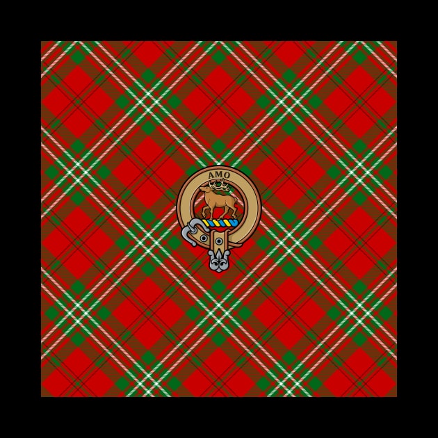 Clan Scott Crest over Red Tartan by sifis