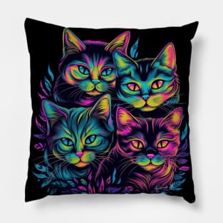 Colorful melting Cat with UV color designe #2 Pillow