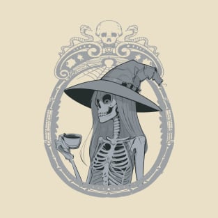 Skeleton women drinking coffee T-Shirt