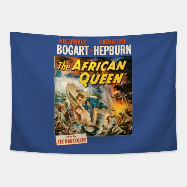 The African Queen Movie Poster Tapestry by MovieFunTime