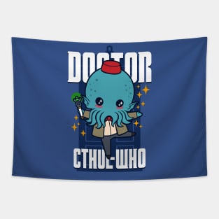 Cute Kawaii Time Travelling Cthulhu Monster Tapestry