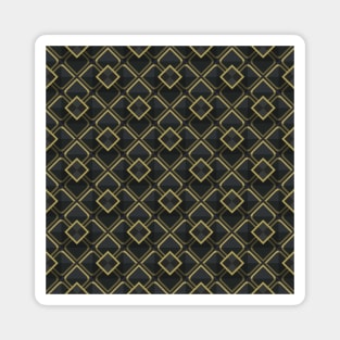 Mosaic Tile Black and Gold Magnet