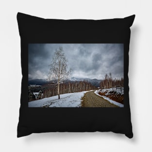 Road in the mountains Pillow