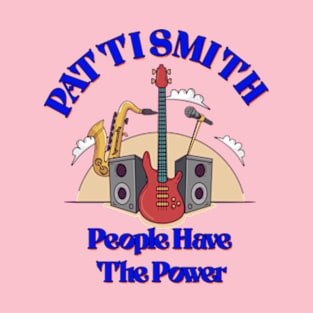 Patti Smith People Have The Power T shirt Blue T-Shirt