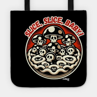 Slice, Slice, Baby!t: A Pizza Lover - The Mushroom Capriciosa Mafioso! - Funny Retro Vintage Style Tote