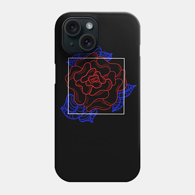 Minimalist Rose Line Art Phone Case by Virtually Vivid