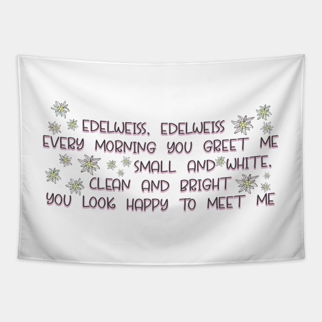 The Sound of Music Edelweiss Lyrics Tapestry by baranskini