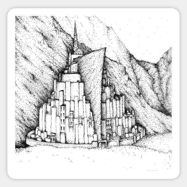 Minas Tirith Lord Of The Rings Aufkleber Teepublic De
