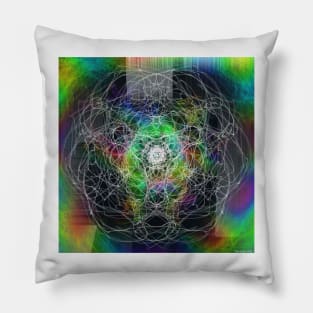 Psyche - Psychedelic Digital Abstract Pillow