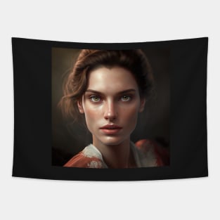 Polish Women Realistic Portrait Tapestry