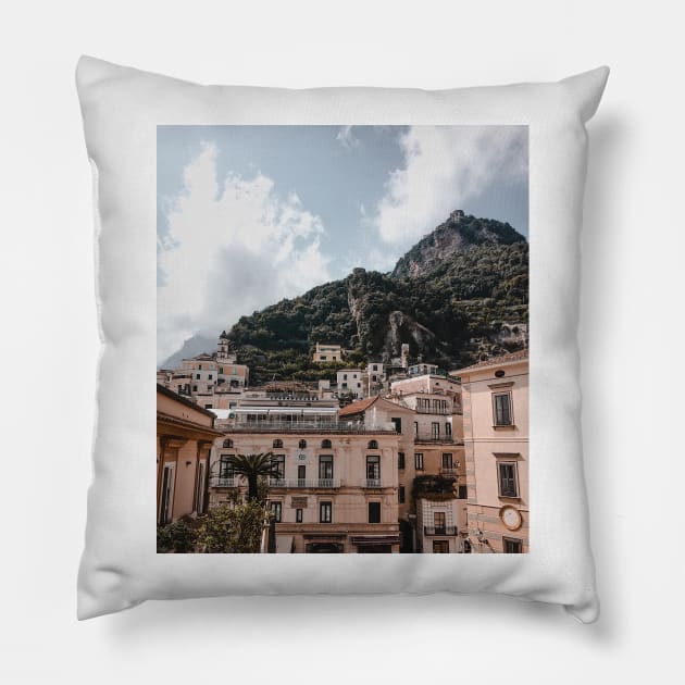 Amalfi, Amalfi Coast, Italy - Travel Photography Pillow by BloomingDiaries