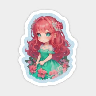 Mermaid Girl with Roses Magnet