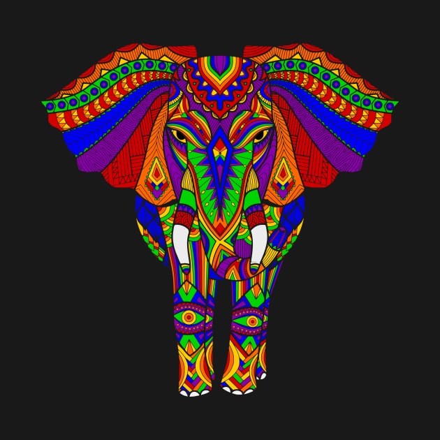 Rainbow Elephant Art by AlondraHanley