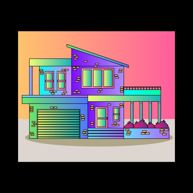 Illustration Dream House Villa Color Effects by flofin