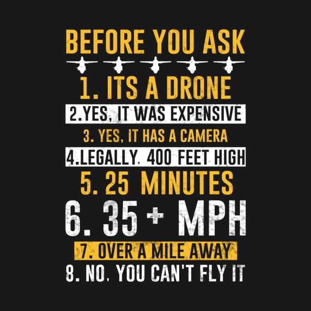 Drone Pilot Funny Quotes Before You Ask by Visual Vibes