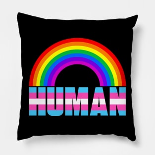 Transgender Pride Rainbow Flag Pillow