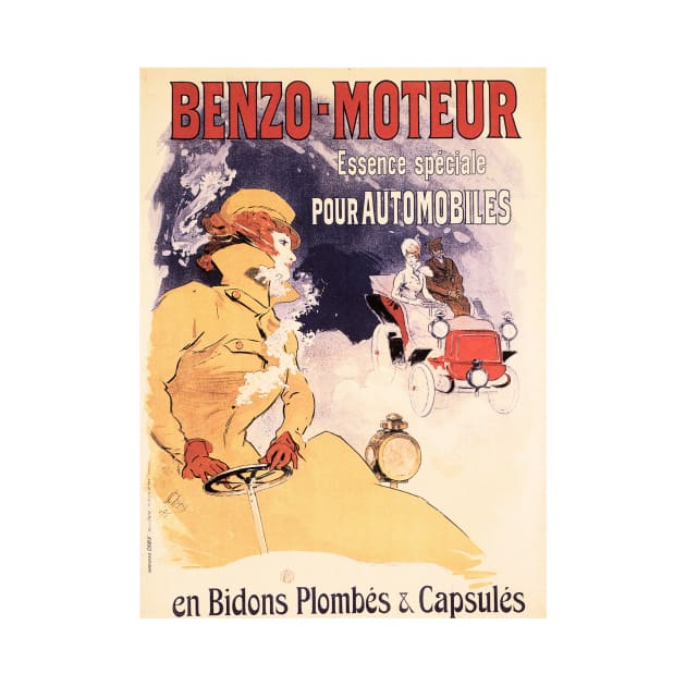 BENZO MOTEUR Automobiles Auto Oil Advertisement by Jules Cheret Vintage French by vintageposters