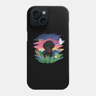 Black Toy Poodle in Mountain Twilight Phone Case