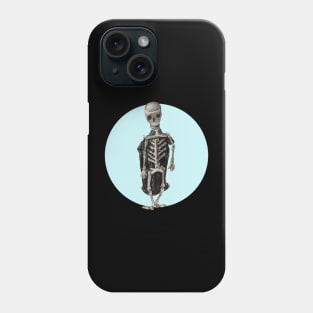 Halloween, Trick or Treat Mr. Bones Skeleton - Pale Blue and Black Phone Case