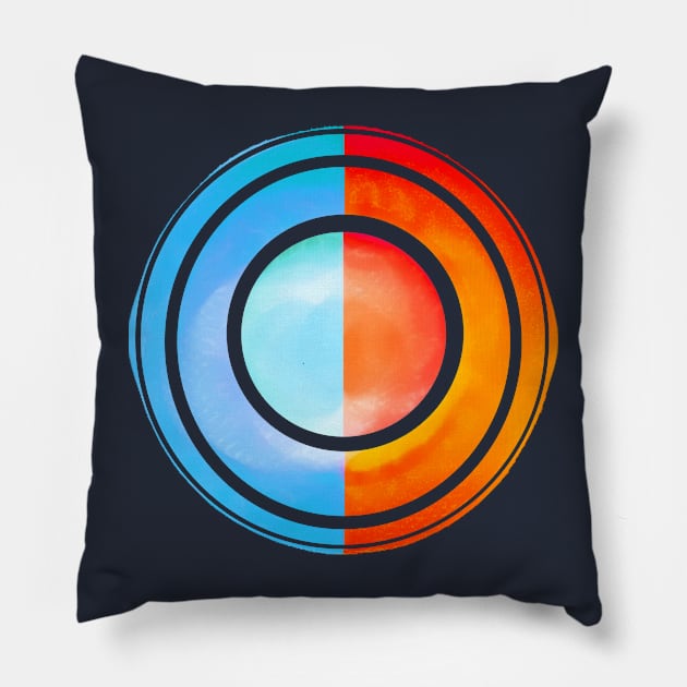 Desert Sun and Moon Pillow by frooglekade