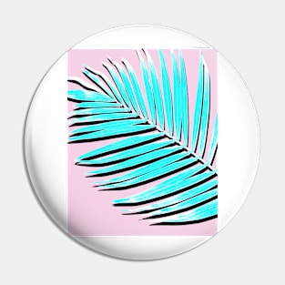 Palm print, Tropical Plant, Palm leaf, Blue, Pink,  Minimal, Tropical art, Modern Pin