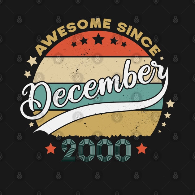 Awesome Since December 2000 Birthday Retro Sunset Vintage by SbeenShirts