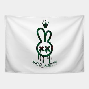 Ria Rabitt Green Plaid Logo Tapestry