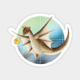 Kawaii Flying Squirrel Dragon - With Background Magnet