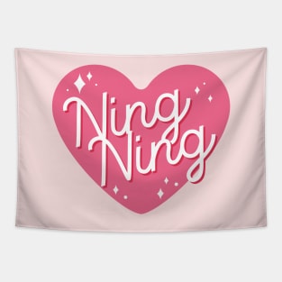 AESPA MY Ningning name heart text typography | Morcaworks Tapestry