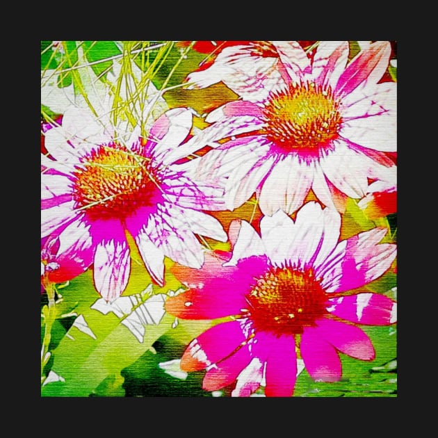 Bright Summer Nature Power Art Flowers by technotext