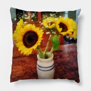 Sunflowers - Vase of Sunflowers Pillow