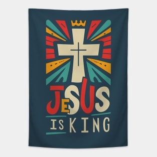 Jesus is King - Christian Quote Tapestry