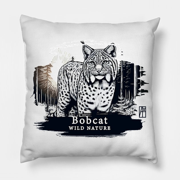 Bobcat - WILD NATURE - BOBCAT -10 Pillow by ArtProjectShop