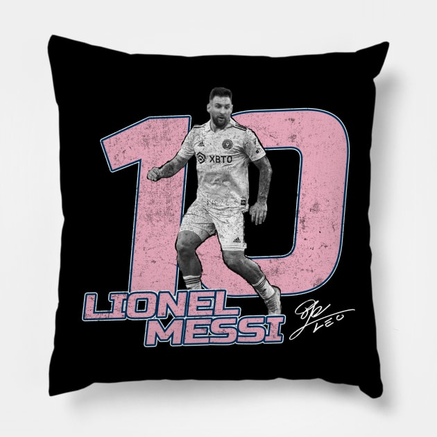 Lionel Messi Miami Soccer Pillow by BossGriffin