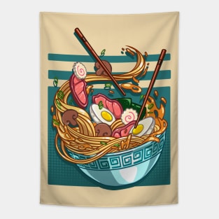 The delicious falling Japanese ramen bowl Tapestry