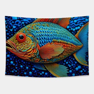 [AI Art] Fish in the sea, Optical Art Style Tapestry