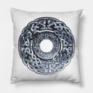 Silver Celtic Knot Circle Pillow