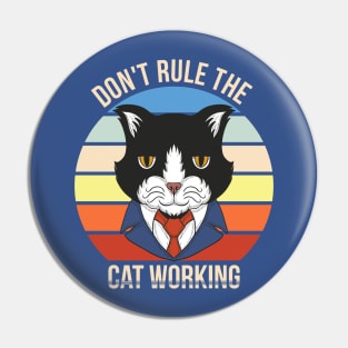 cat working retro Pin